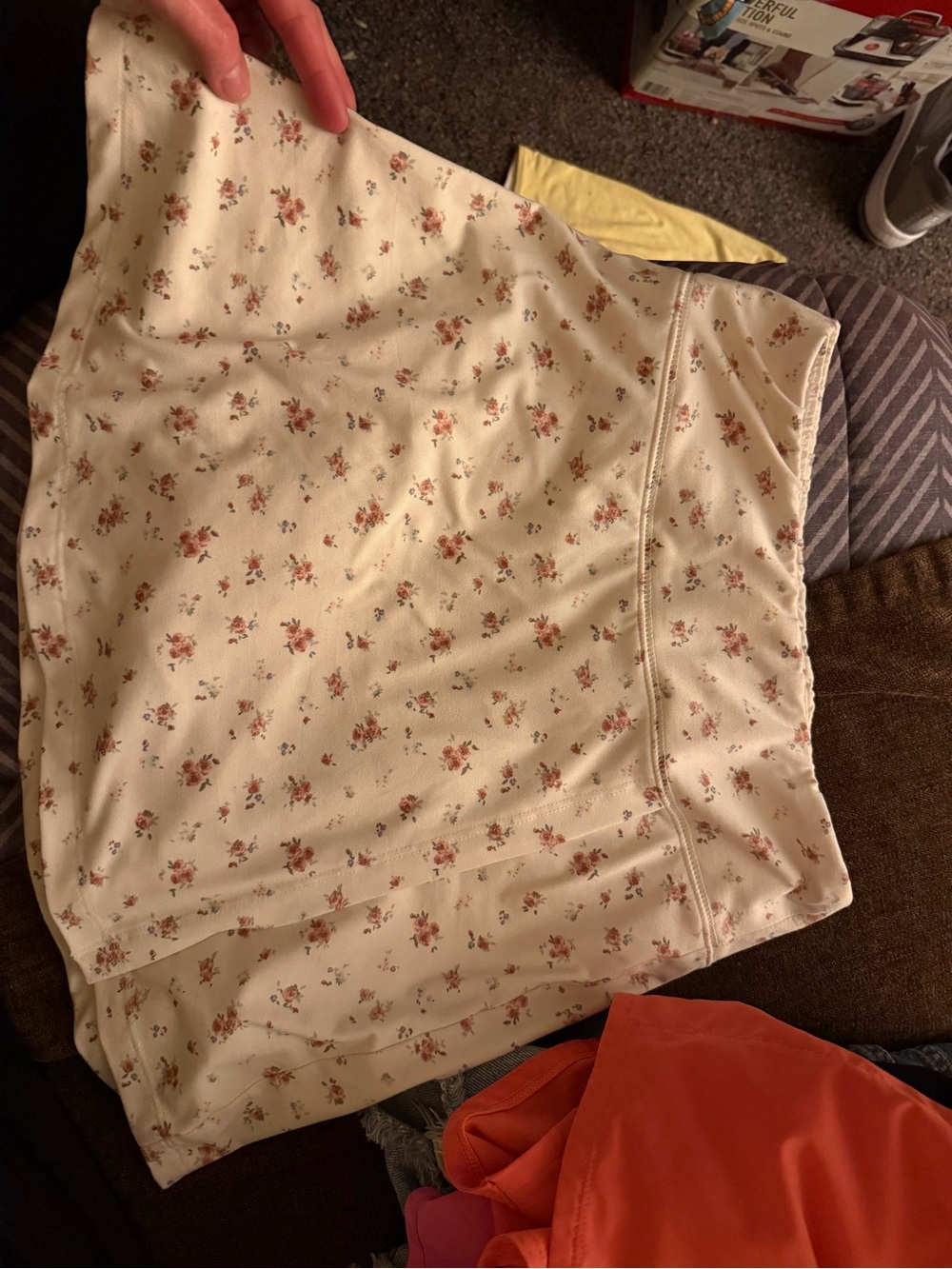 Cream Floral Satin-Look Lounge Shorts